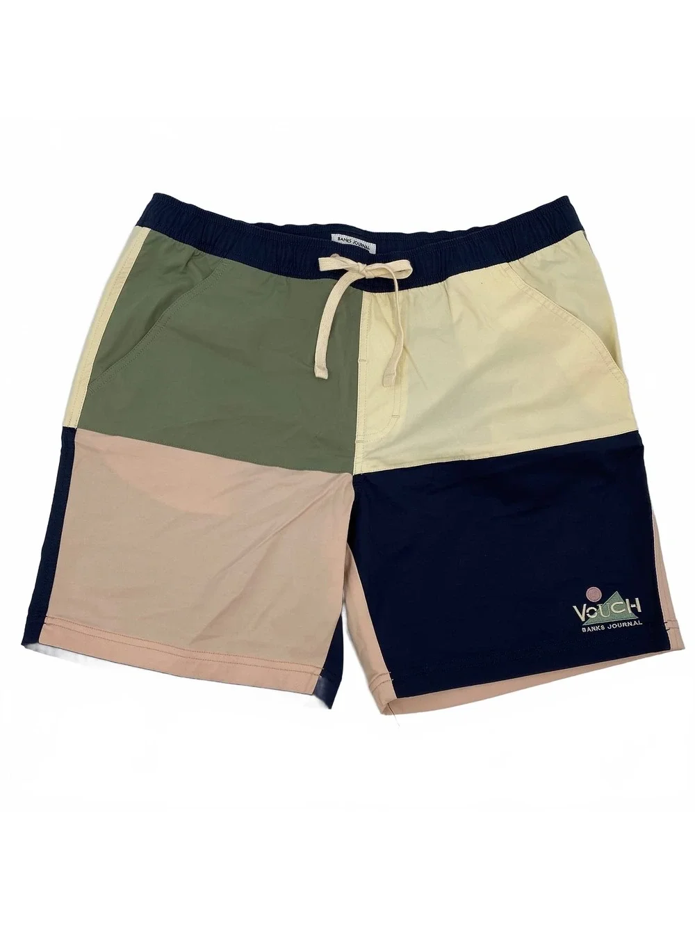Banks Journal Blue Green Colorblock Hybrid Swim Shorts | Men’s L